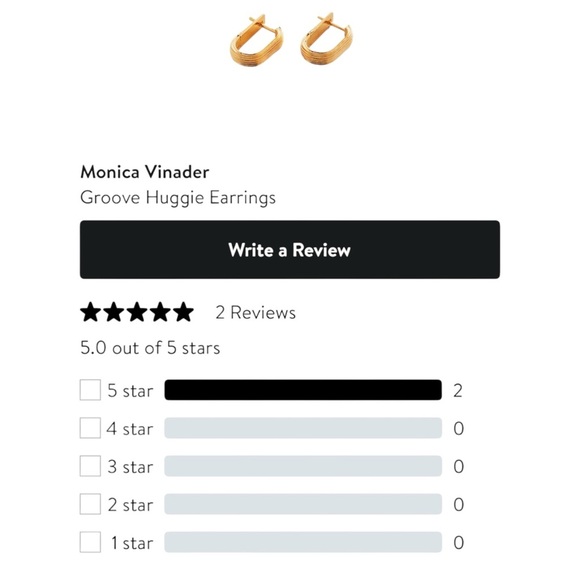 MONICA VINADER NIB Groove huggie earings 18 karat Gold plated - Picture 10 of 10